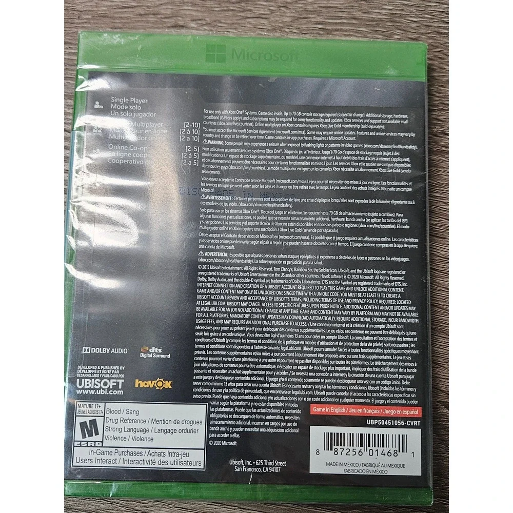 Tom Clancy's Rainbow Six Siege Xbox One Greatest Hits New Sealed Ubisoft FPS
